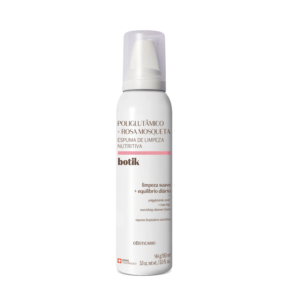 ESPUMA DE LIMPIEZA NUTRITIVA POLIGLUTÁMICO + ROSA MOSQUETA, 150ml