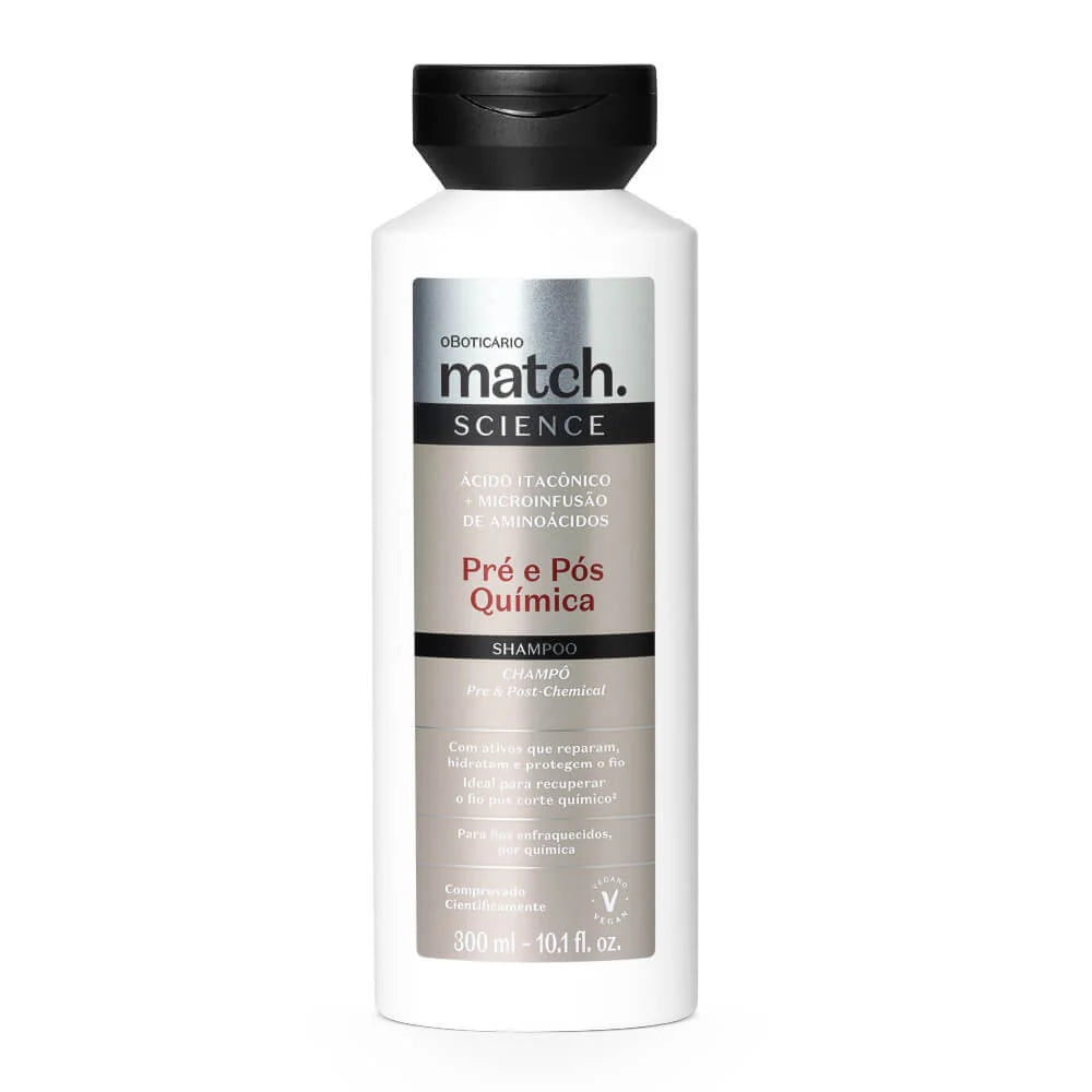 O Boticário Match Science Pre y Pos-Química Champú 300 ml
