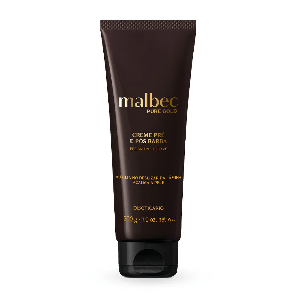 O Boticário Malbec Pure Gold Crema Pre y Post Barba 200 g