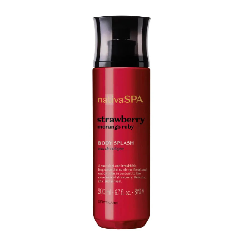 Nativa Spa Body Splash Morango Ruby 200 ml O Boticário
