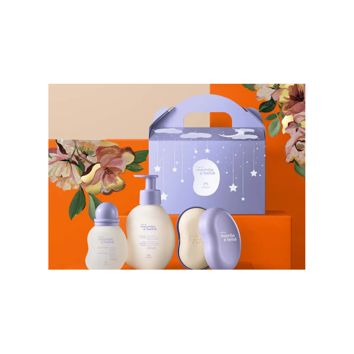 Natura Mamãe e Bebê Relaxante Kit Regalo 3 productos con Jabonera