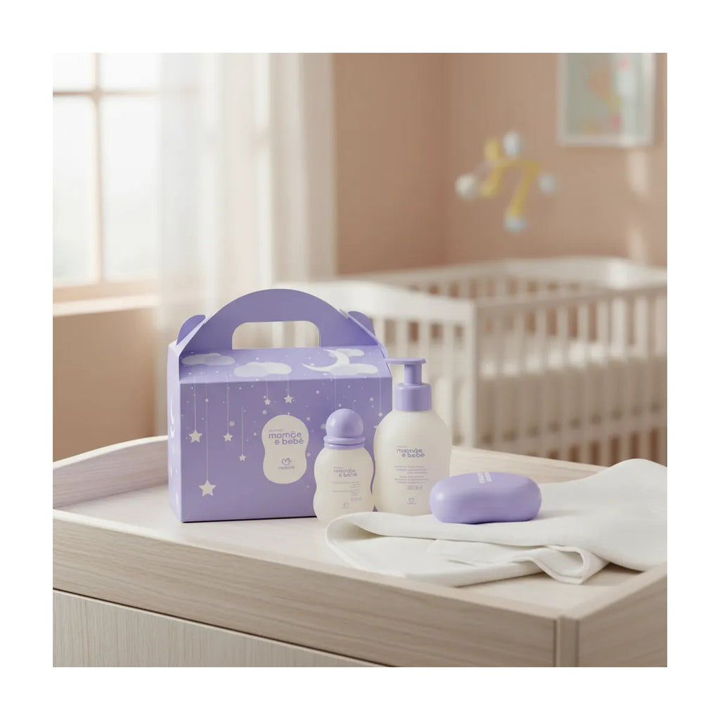 Natura Mamãe e Bebê Relaxante Kit Regalo 3 productos con Jabonera