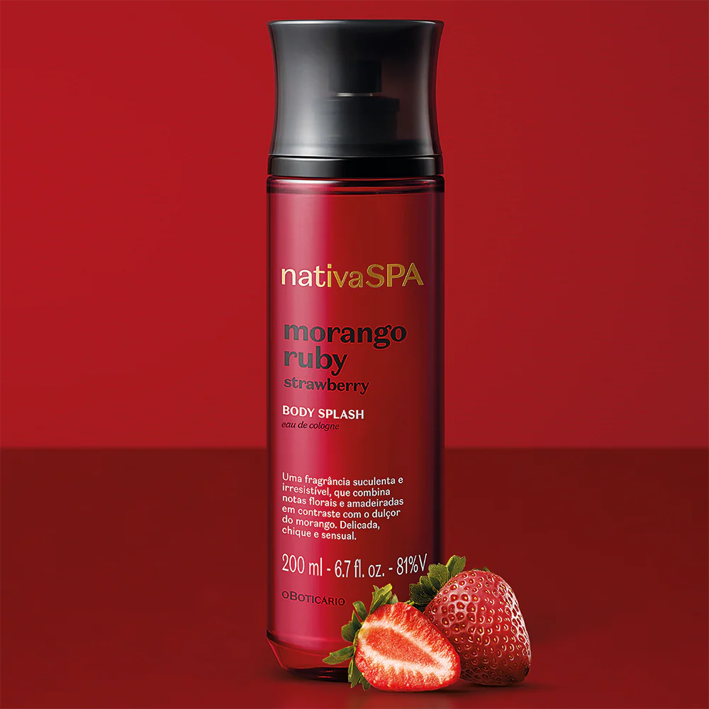Nativa Spa Body Splash Morango Ruby 200 ml O Boticário