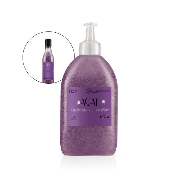 Natura Ekos Açaí Jabón Líquido Exfoliante Corporal Recarga 185 ml