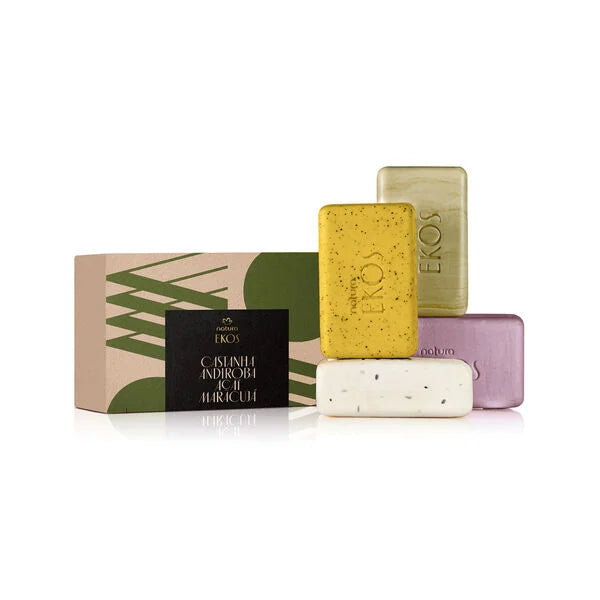 Natura Ekos Caja de Jabones Vegetales Cremosos y Exfoliantes 4 x 100 g