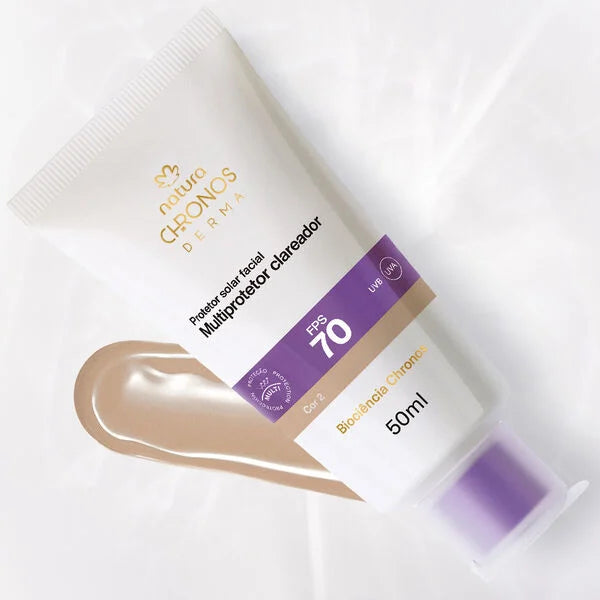 Natura Chronos Derma Multiprotector Aclarante FPS70, Cor 2 |50 ml