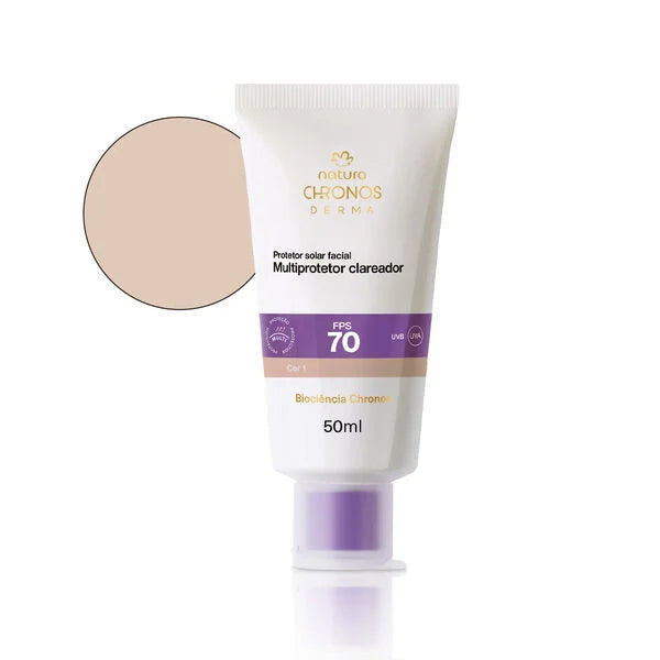 Natura Chronos Derma Multiprotector Aclarante FPS70, Cor 1 | 50ml