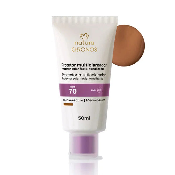 Natura Chronos Derma Protector Clareador Medio - Oscuro FPS 70, 50ml