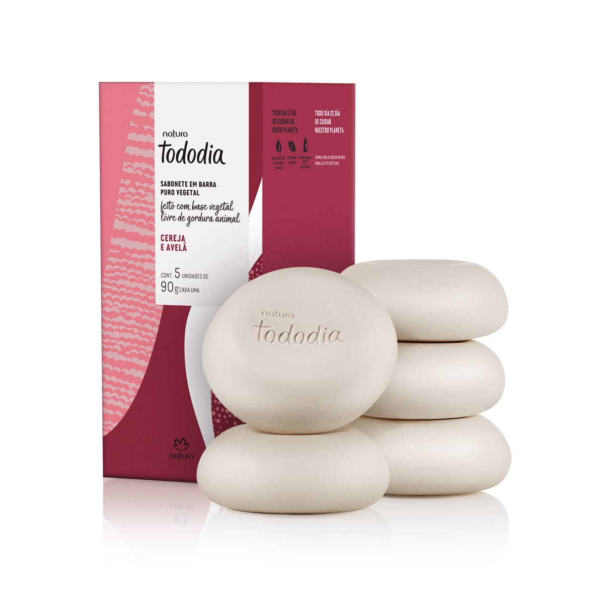 Natura | JABONES EN BARRA TODODIA CEREZA & AVELLANA, 5ud