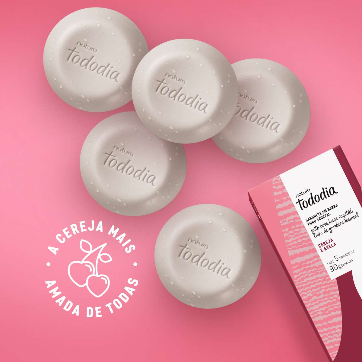 Natura | JABONES EN BARRA TODODIA CEREZA & AVELLANA, 5ud