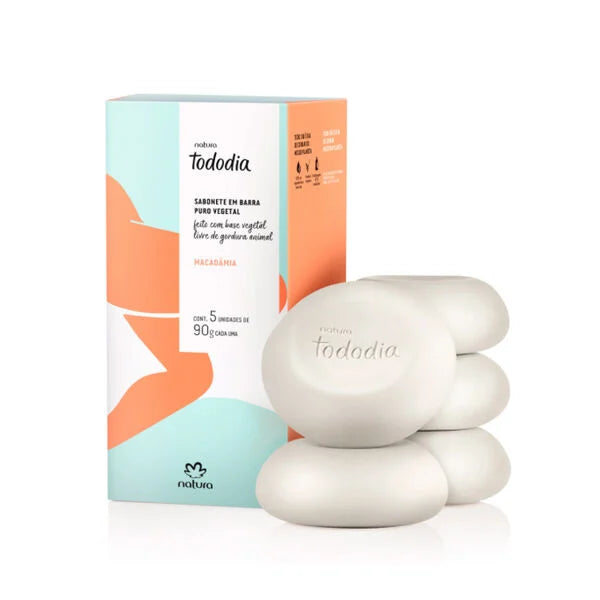 Natura Tododia Macadamia Jabón en Barra Puro Vegetal Pack 5 x 90 g