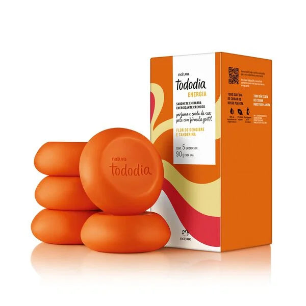 Natura Tododia Energía Flor de Jengibre y Mandarina Jabón en Barra Puro Vegetal 5x90 g